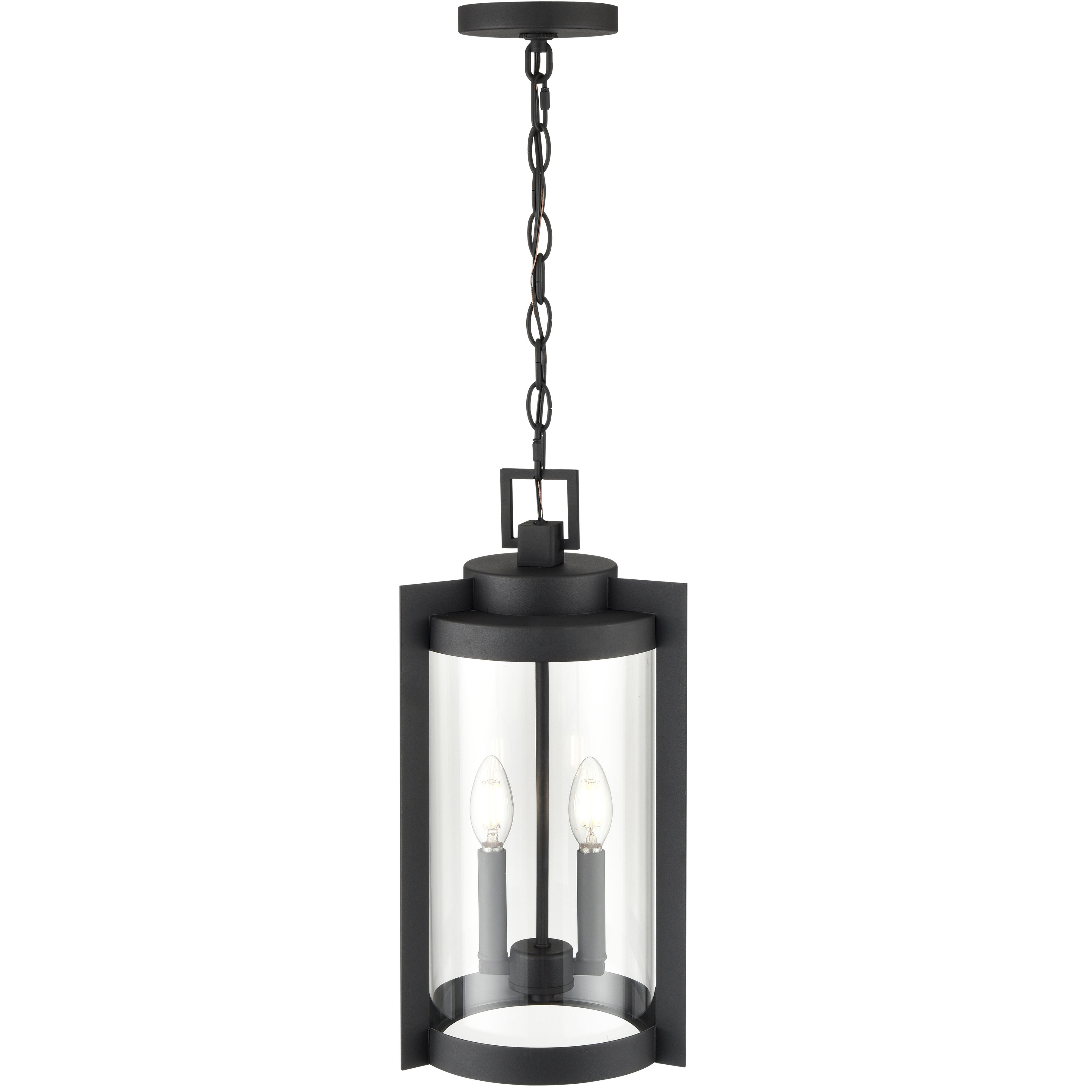 Ellway 2 Light 9.75 inch Textured Black Outdoor Hanging Lantern